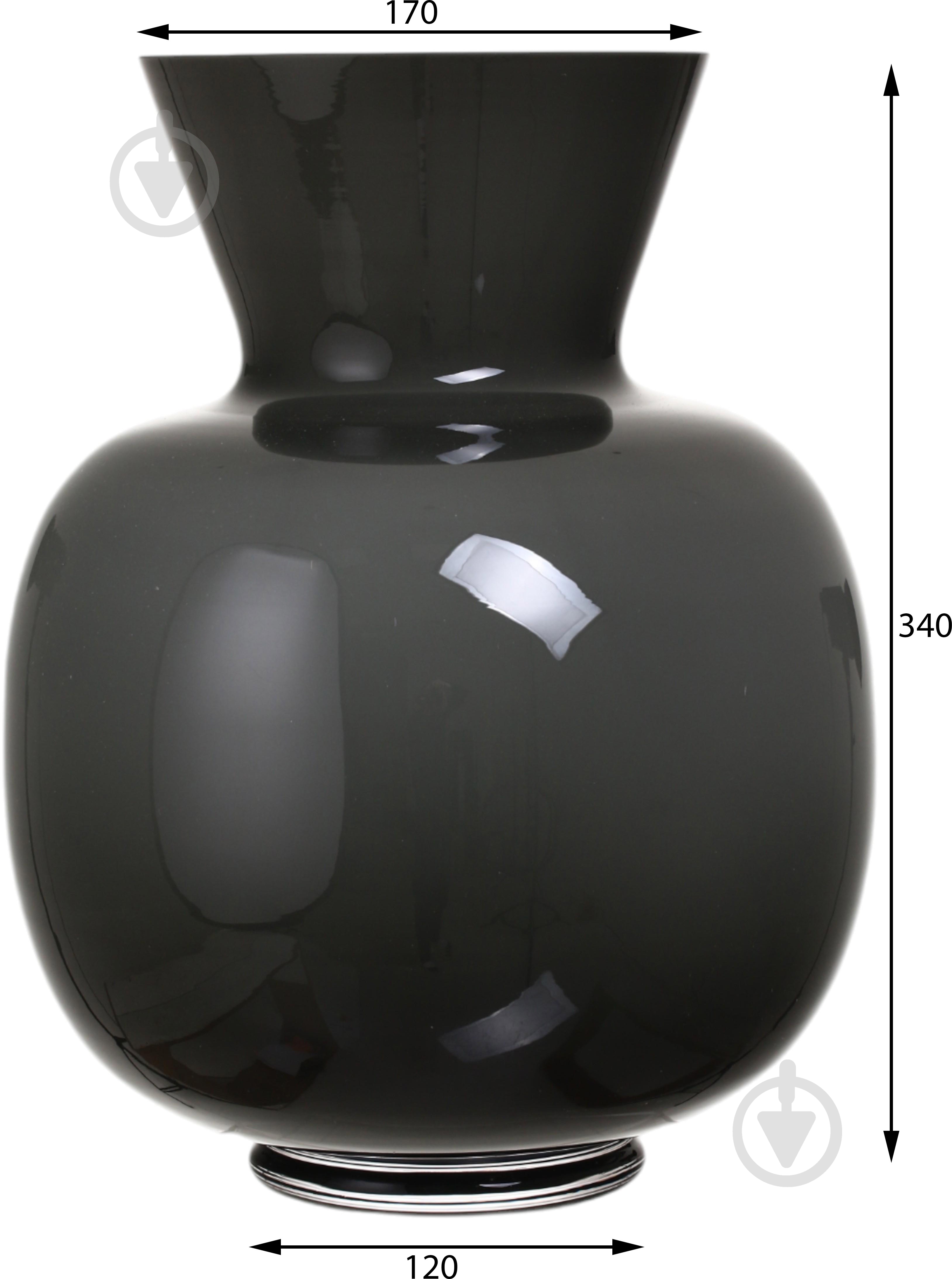 Ваза скляна Wrzesniak Glassworks Opal 34 см сірий 17-11322 - фото 2