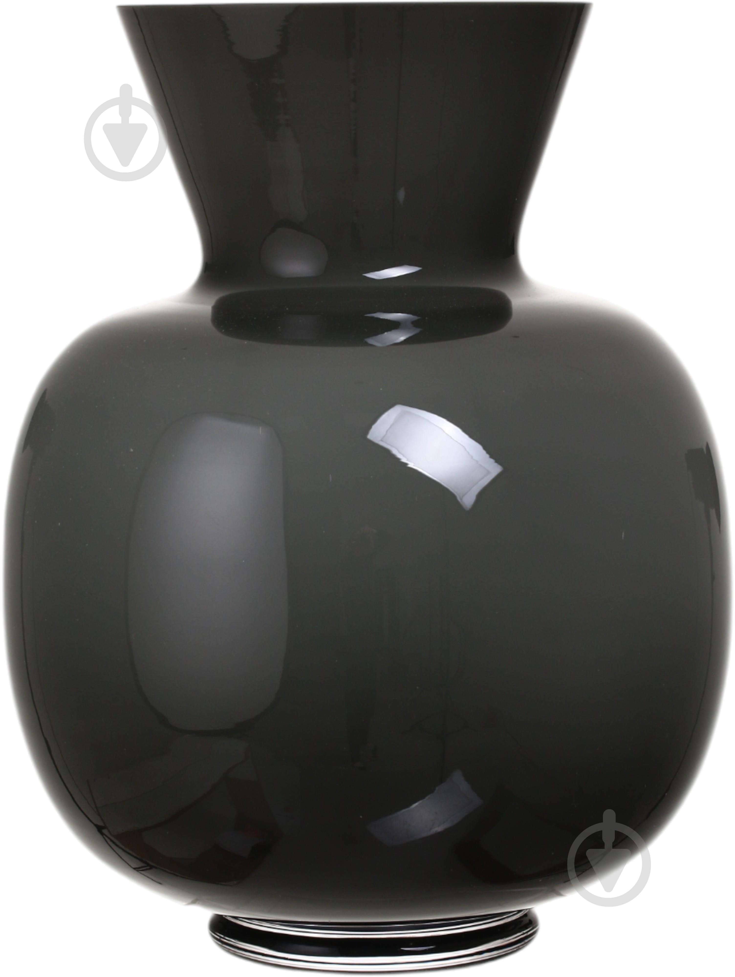 Ваза скляна Wrzesniak Glassworks Opal 34 см сірий 17-11322 - фото 3
