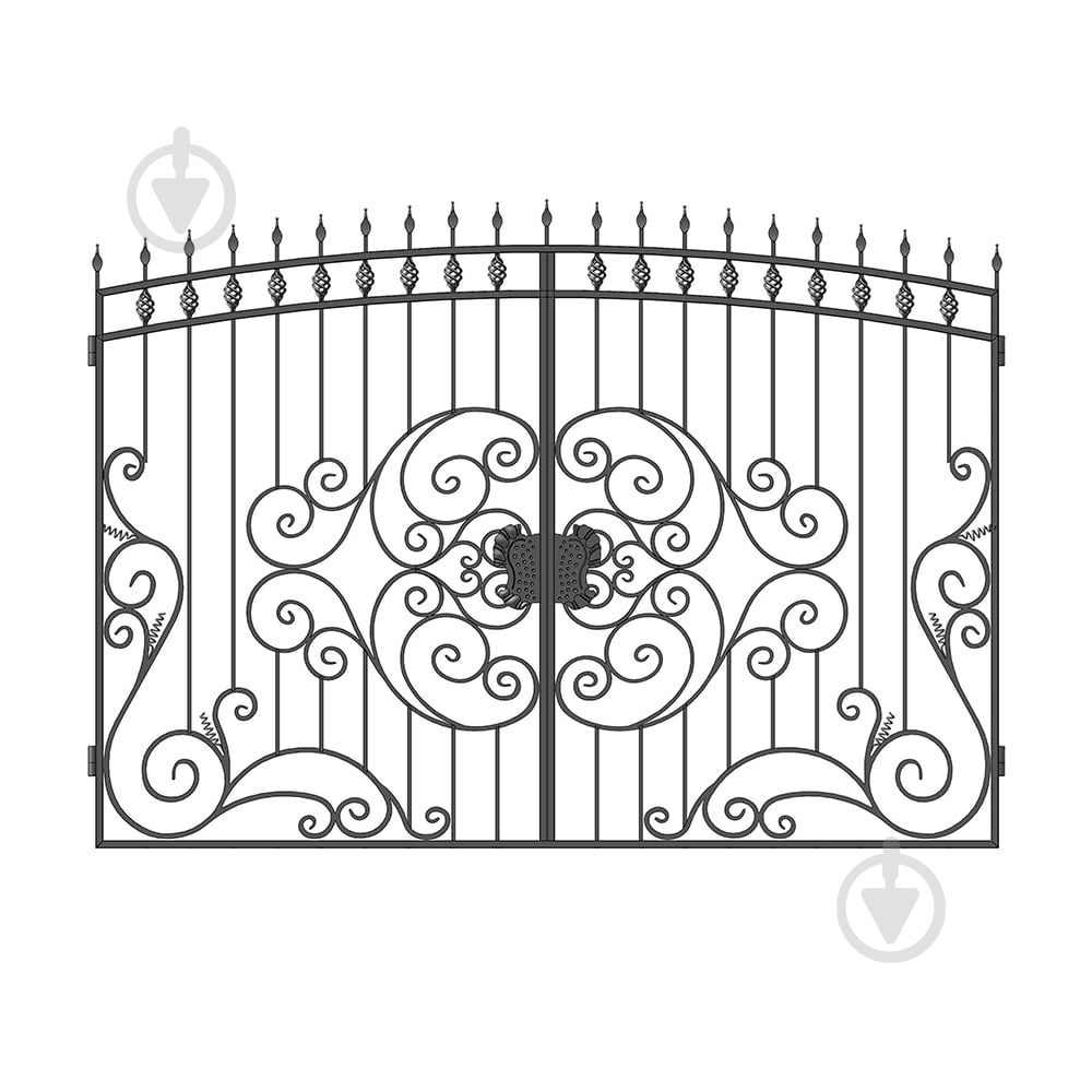 Ворота кованые Артдеко КВ-27 2150х3000 мм (комплект элементов) - фото 1