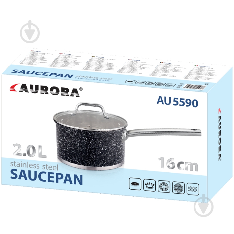 Сотейник с крышкой Aurora 2 л 5590AU - фото 4