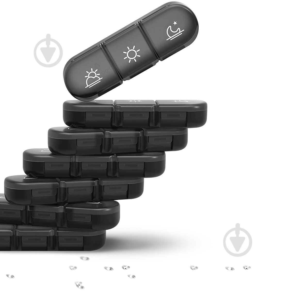 Таблетница MVM на 7 дней (утро-день-ночь) PC-17 BLACK - фото 2 Таблетница MVM на 7 дней (утро-день-ночь) PC-17 BLACK - фото 2