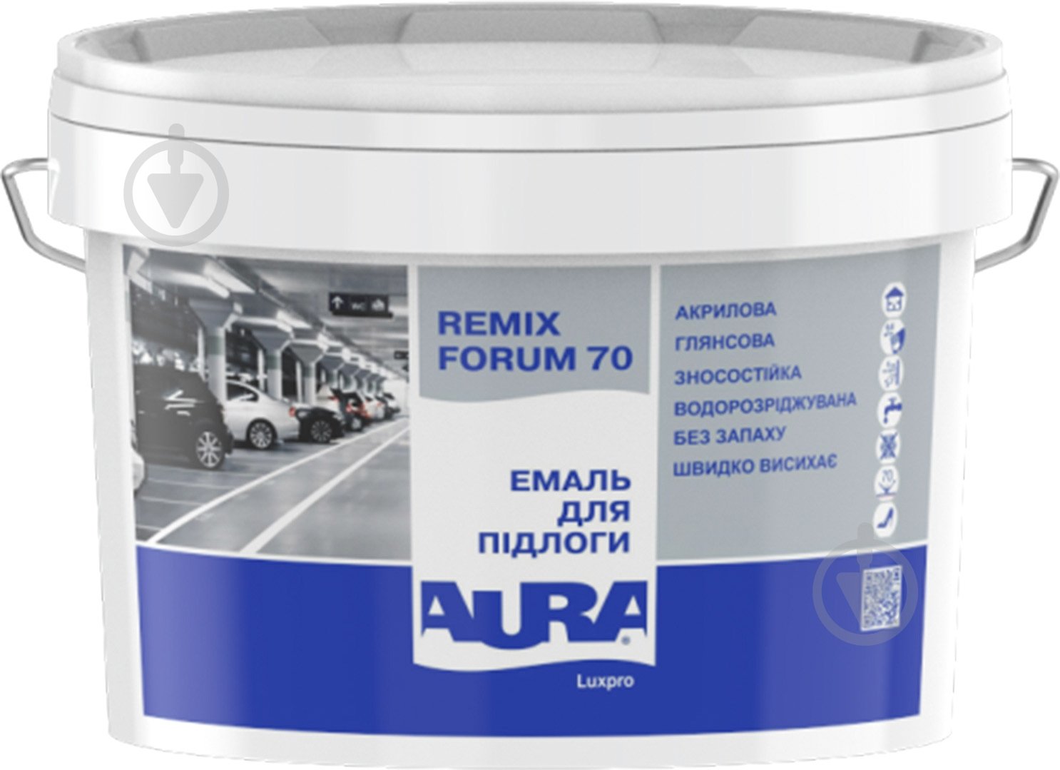 Емаль акрилова Aura® для дерев'яної та бетонної підлоги Luxpro Remix Forum 70 білий глянець 0,75 л - фото 1