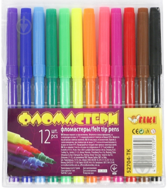 Фломастеры  12 шт 52704-TK Тікі - фото 1