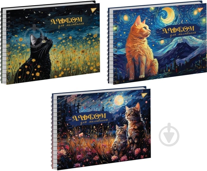 Альбом для малювання Cats А4 30 аркушів на спіралі в асортименті YES - фото 4