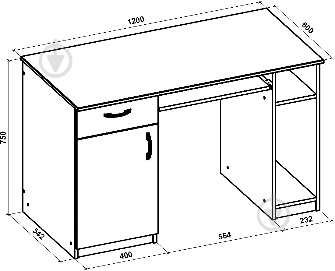 Стол письменный Грейд СШ 115-10-12 венге - фото 4
