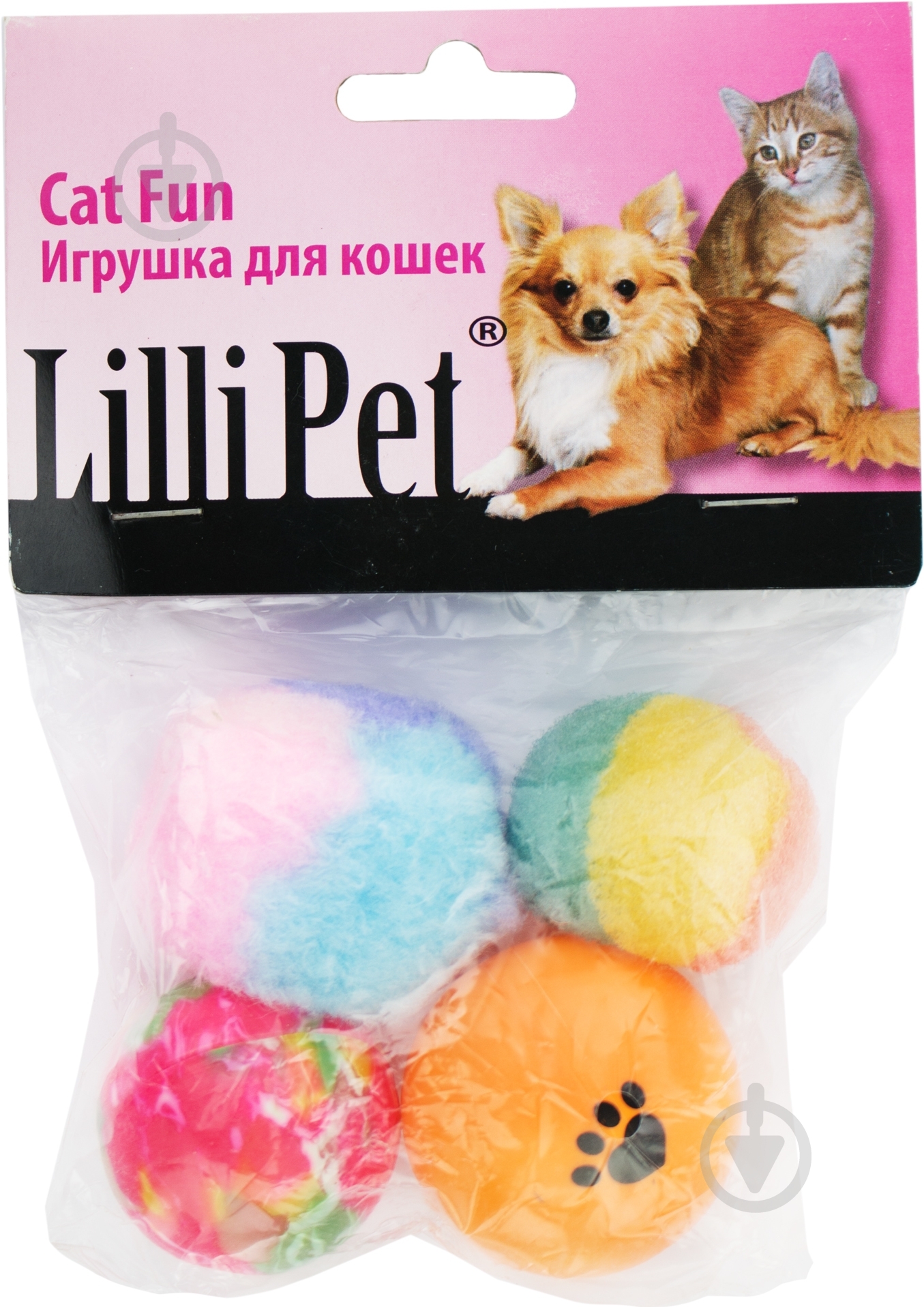 Игрушка для котов Lilli Pet Мяч цветной 4 шт. в ассортименте (20-7002) - фото 3