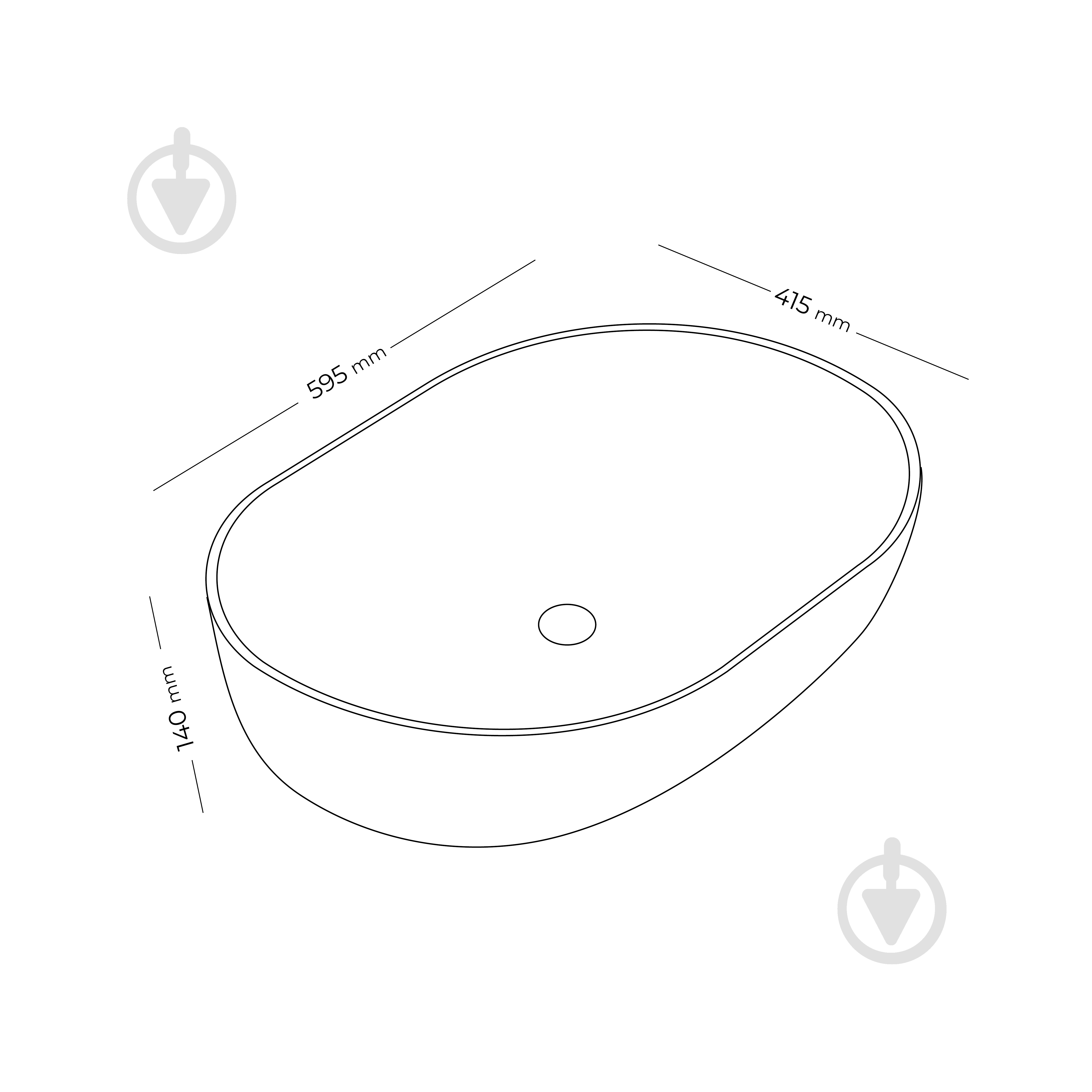 Умывальник-чаша Doosh MARMUR DO-TS-01 Marble gray - фото 3