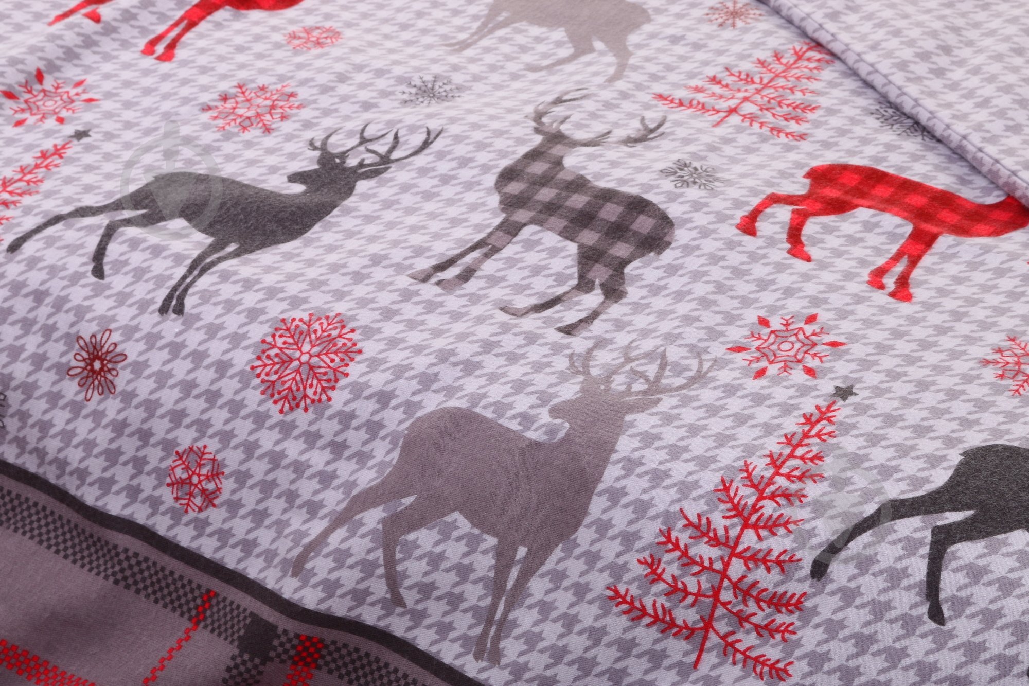 Пододеяльник фланель Christmas Deer 160x220 см серый с красным La Nuit - фото 3