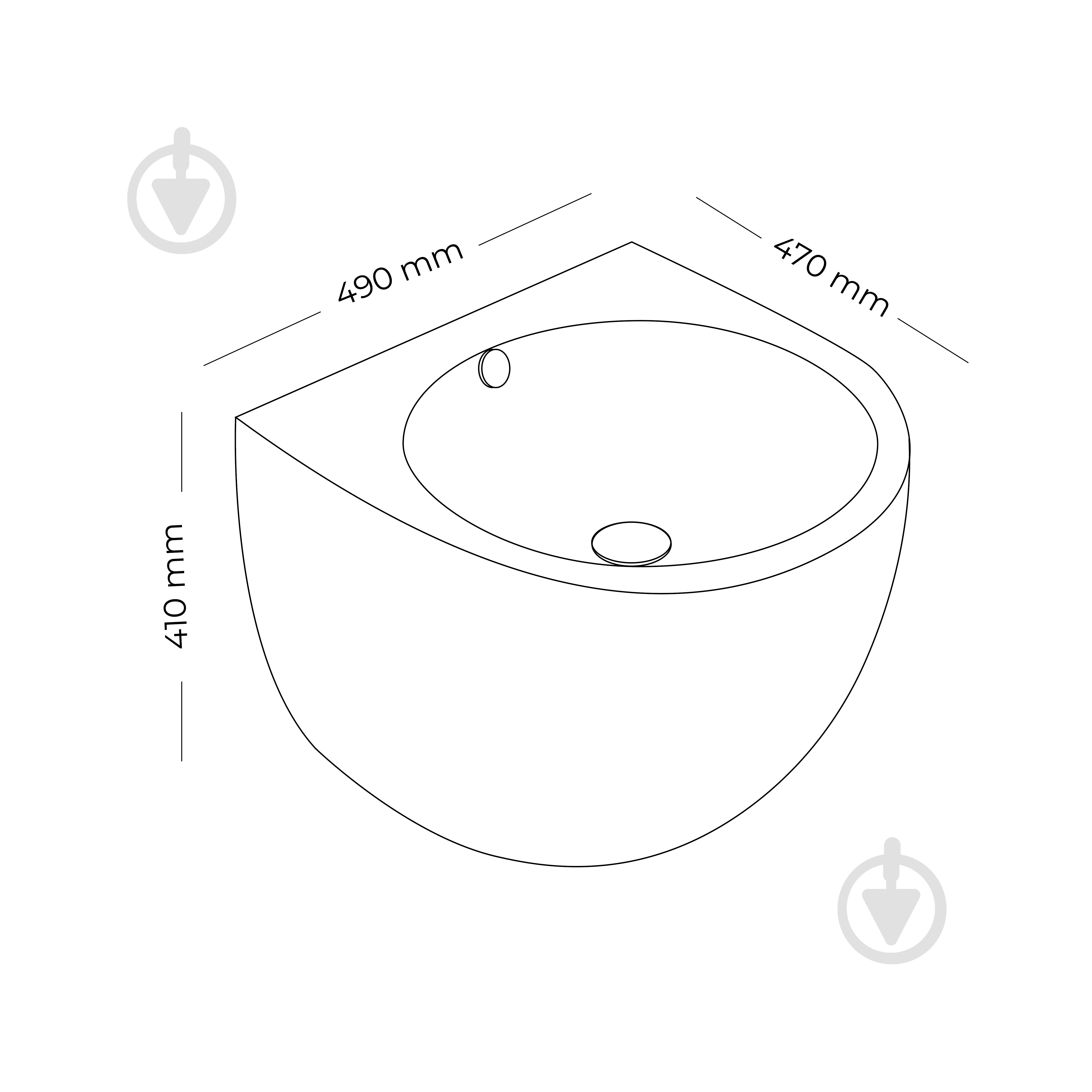 Умывальник Doosh FAYNA DO-HS-01 White - фото 3