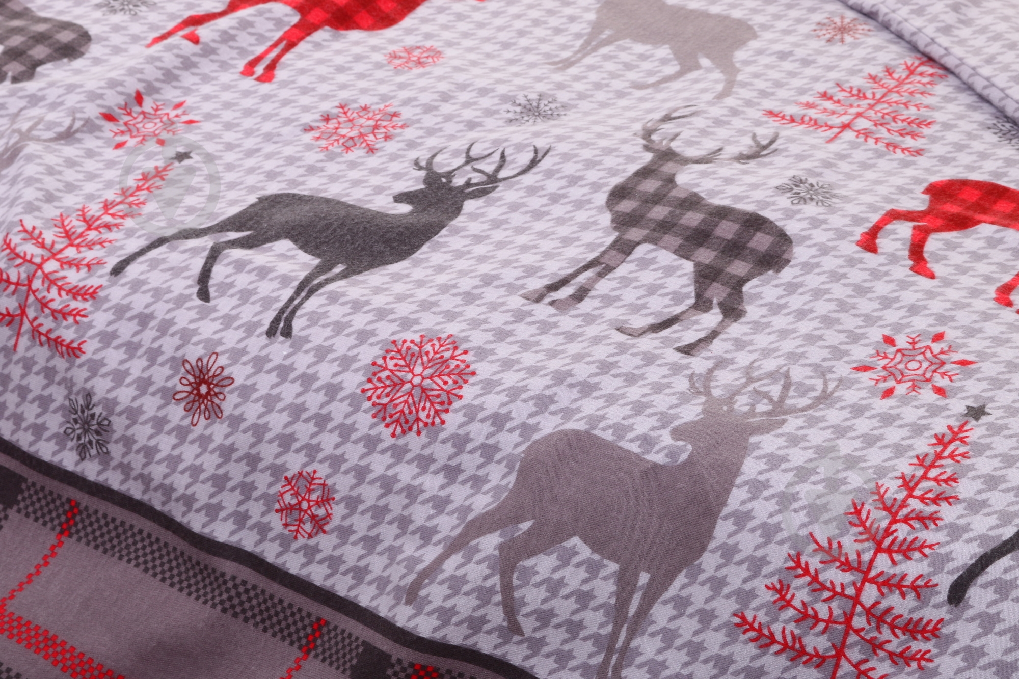 Підковдра фланель Christmas Deer 200x220 см сірий із червоним La Nuit - фото 3