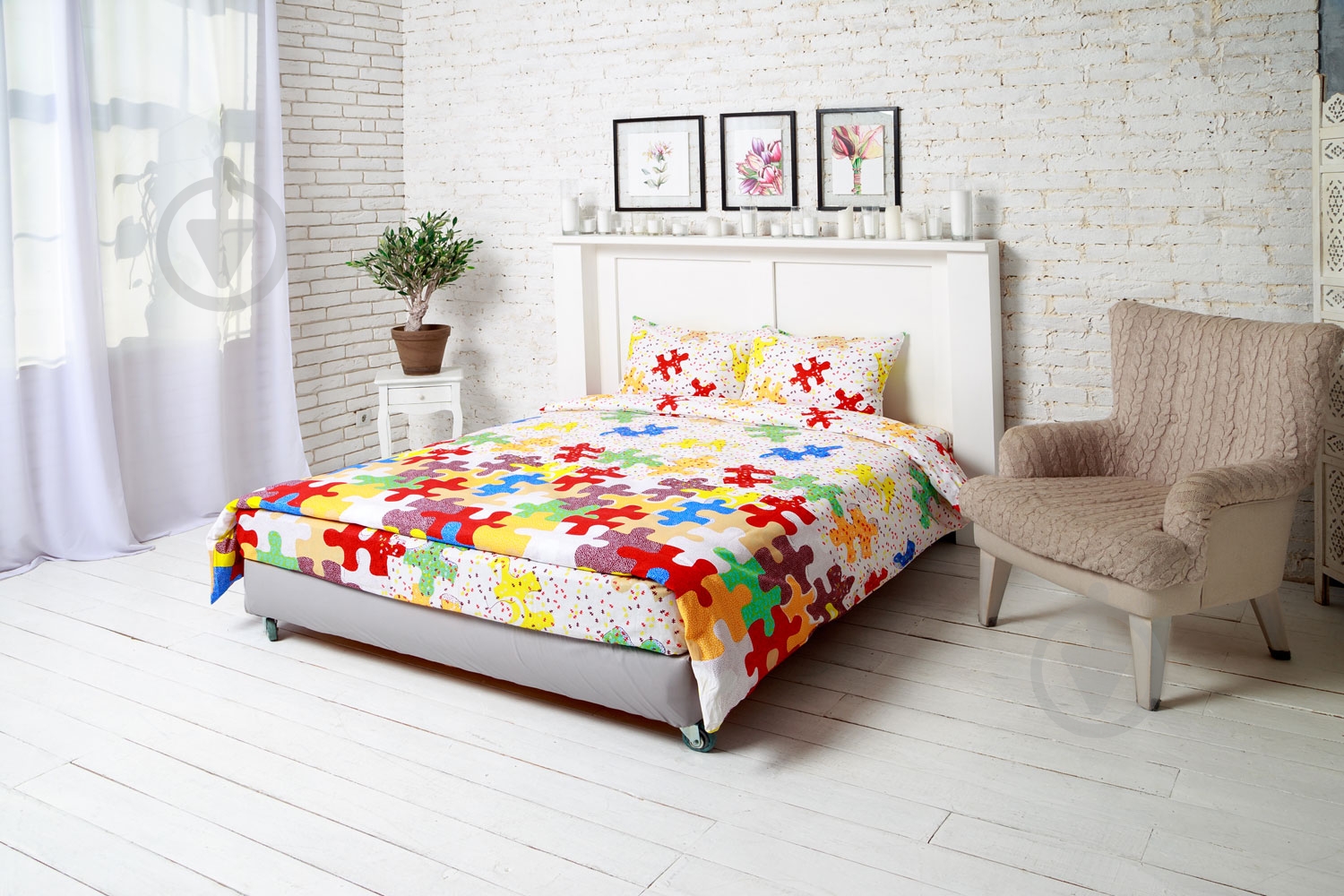 Комплект постельного белья Руно Пазлы с рисунком 655.116_Пазли - фото 3