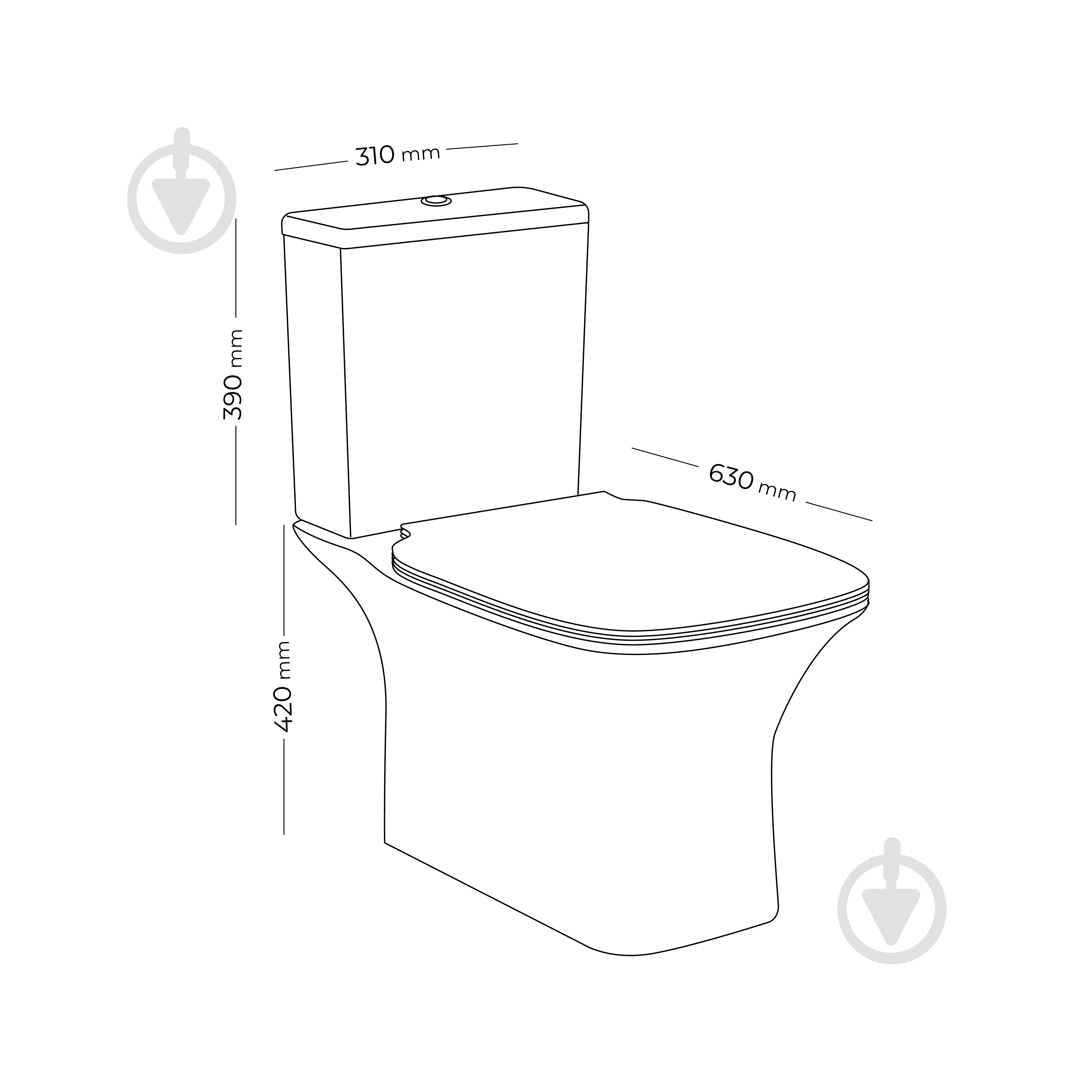 Унитаз-компакт Doosh KREMNIY Rimless DO-CT-03 White - фото 3