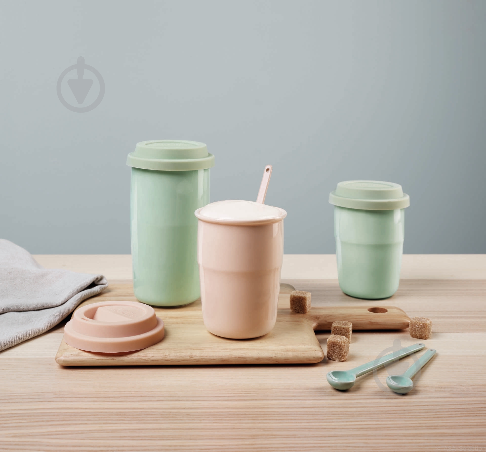 Чашка ASA Cup & Go 350 мл белая с голубой крышкой 34710024 - фото 5