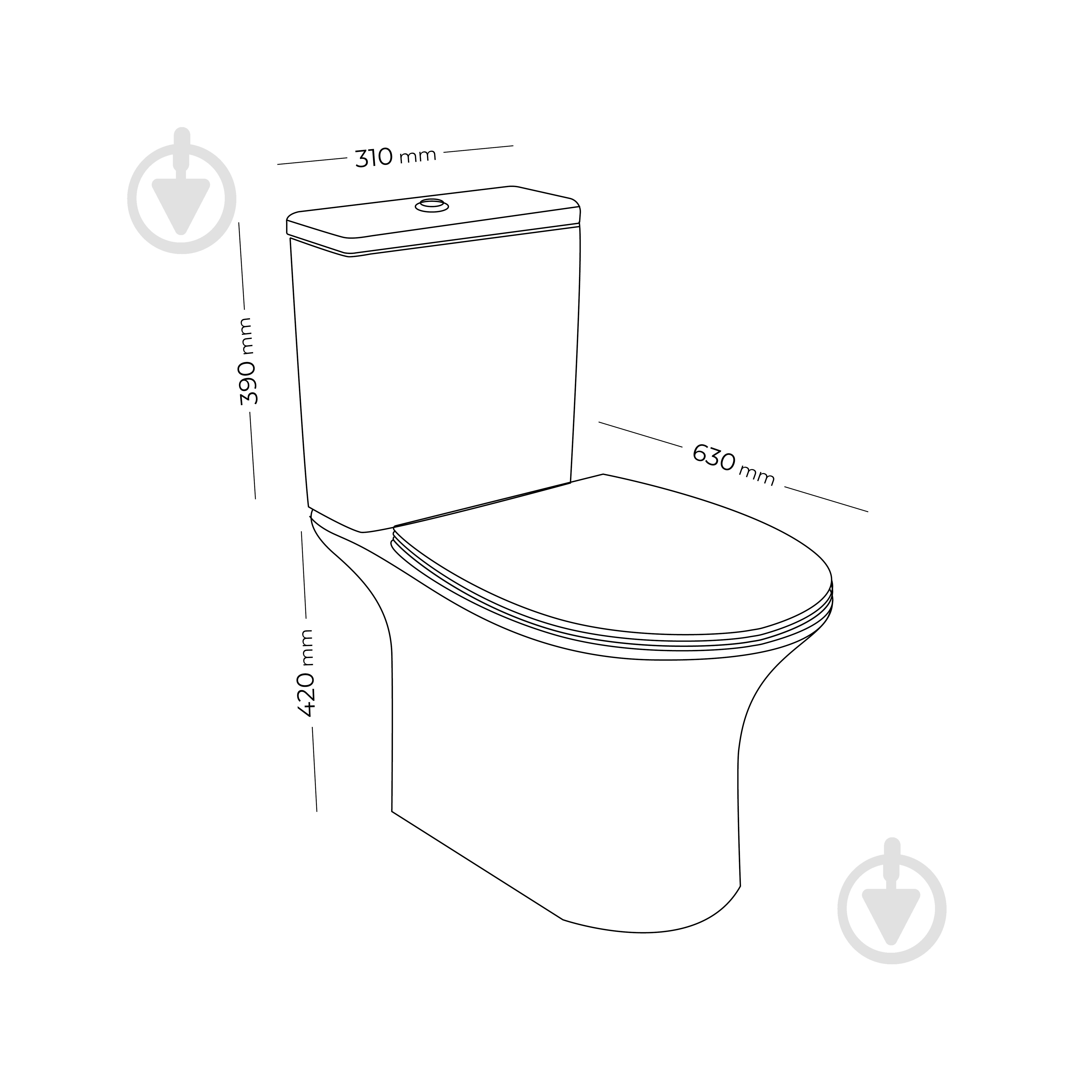 Унитаз-компакт Doosh AKVADUK Rimless DO-CT-01 White - фото 3