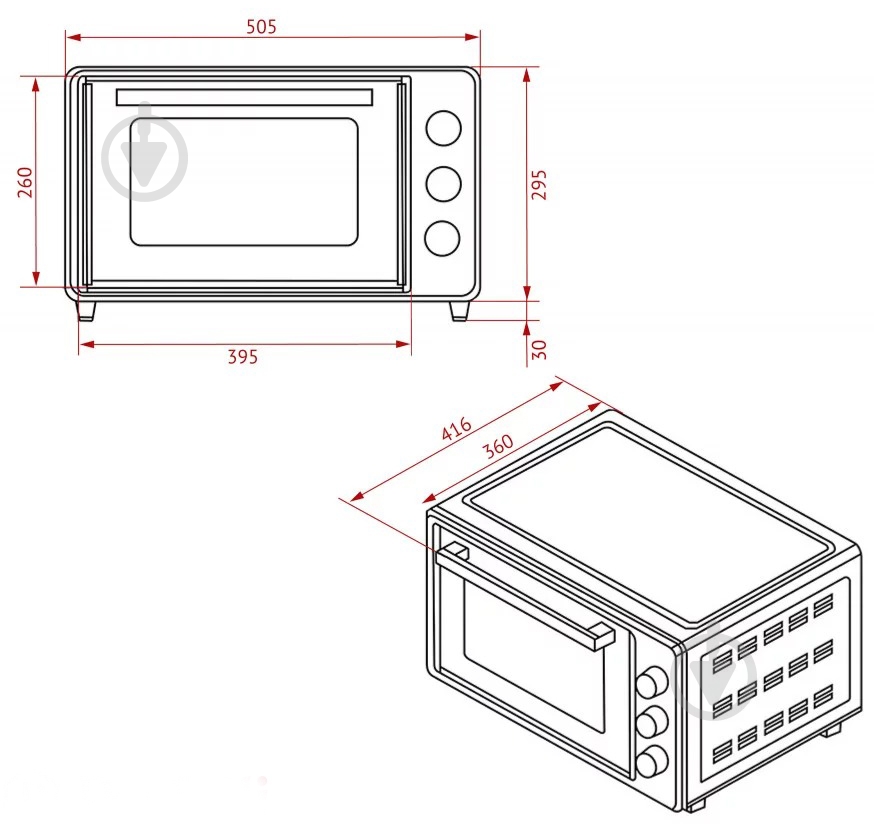 Электрическая печь Perfelli TRIMO 37 BLACK - фото 17