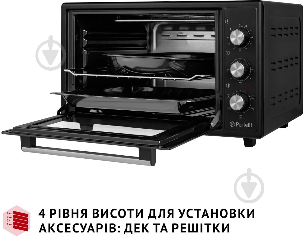 Электрическая печь Perfelli TRIMO 37 BLACK - фото 5