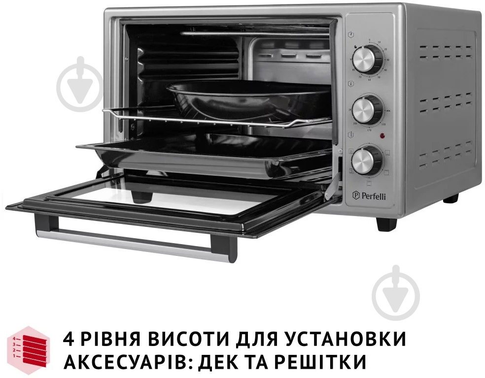 Электрическая печь Perfelli TRIMO 37 GREY - фото 4 Электрическая печь Perfelli TRIMO 37 GREY - фото 4