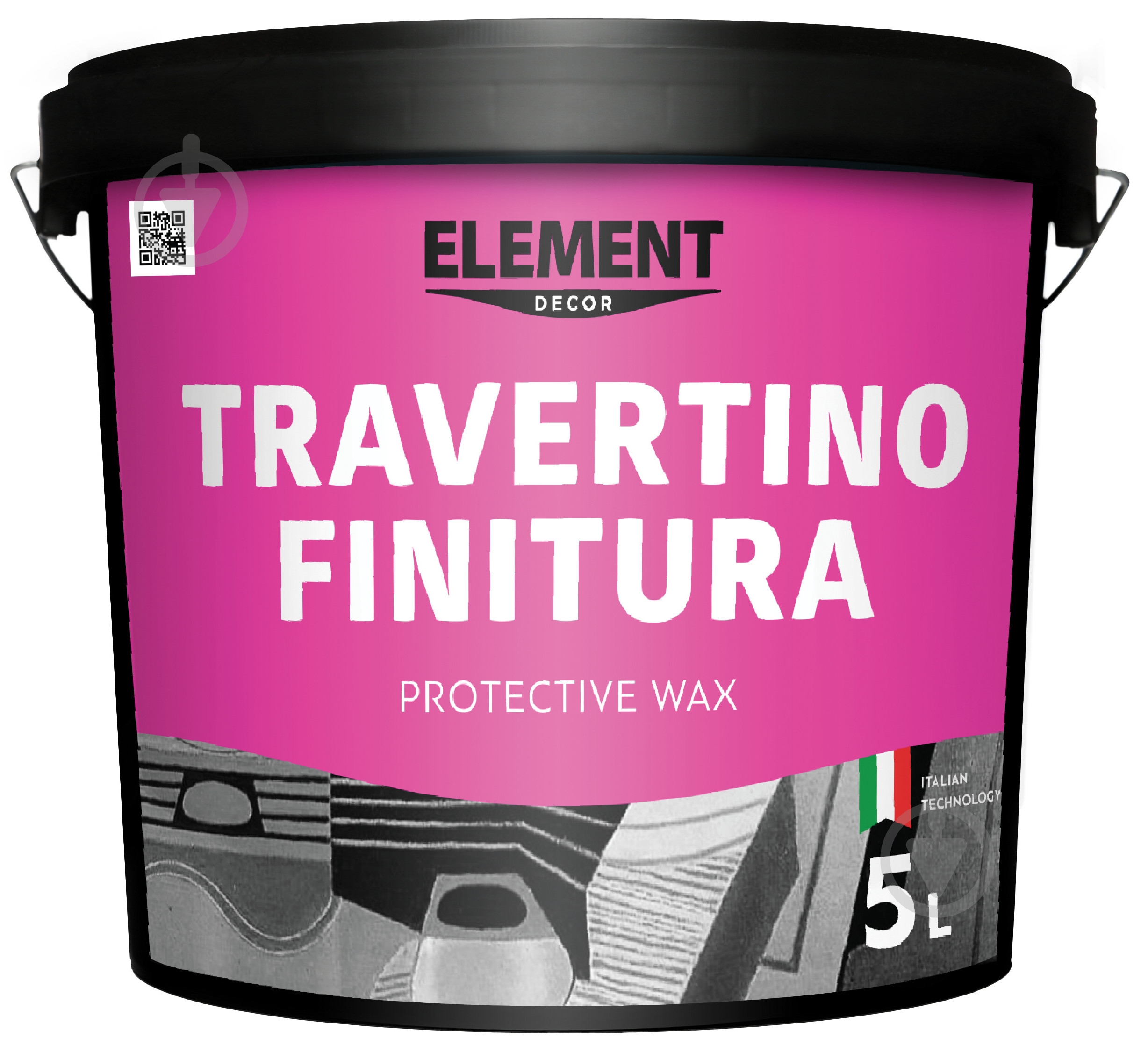 Декоративный воск моделирующая Element Decor Travertino Finitura 5 л /прозрачный - фото 1