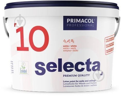 Краска интерьерная латексная Primacol Professional SELECTA 10 полуглянец F095 5 л - фото 2 Краска интерьерная латексная Primacol Professional SELECTA 10 полуглянец F095 5 л - фото 2