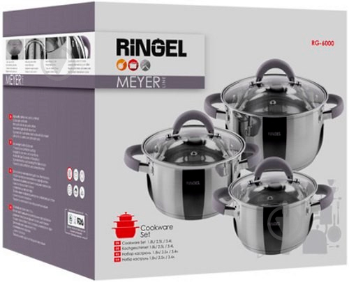 Набор кастрюль Ringel Meyer из 6 предметов (RG-6000) - фото 14 Набор кастрюль Ringel Meyer из 6 предметов (RG-6000) - фото 14