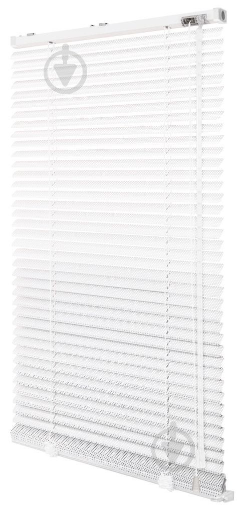 Жалюзи Rollotex алюминиевые горизонтальные перфорированные с фиксацией 33х120 см белые - фото 2