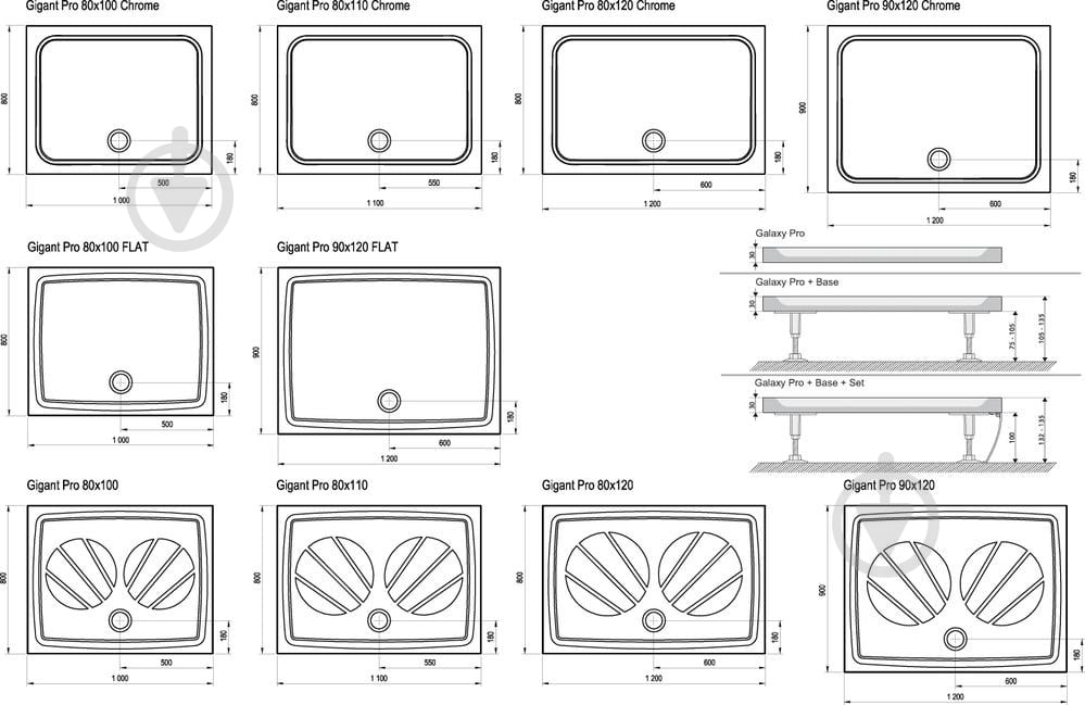 Поддон душевой Ravak Gigant Pro Chrome 100x80 - фото 3