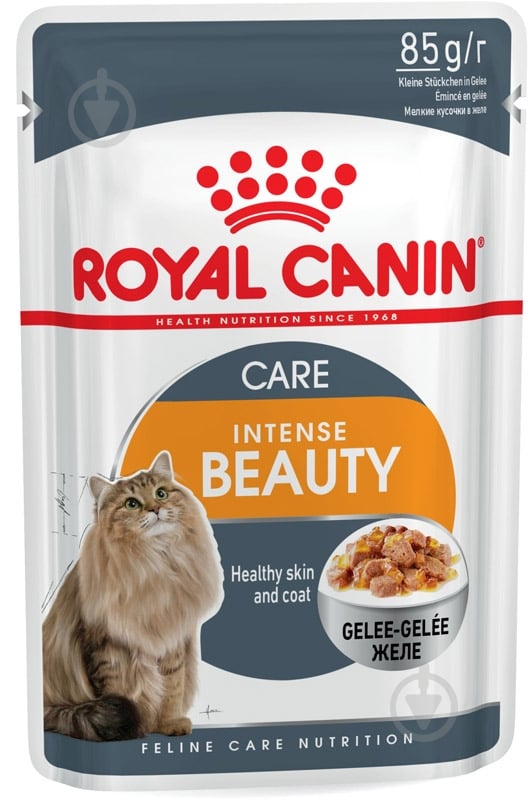 Корм влажный для поддержания здоровья кожи и красоты шерсти Royal Canin Intense Beauty в желе рыба, злаки 85 г - фото 1