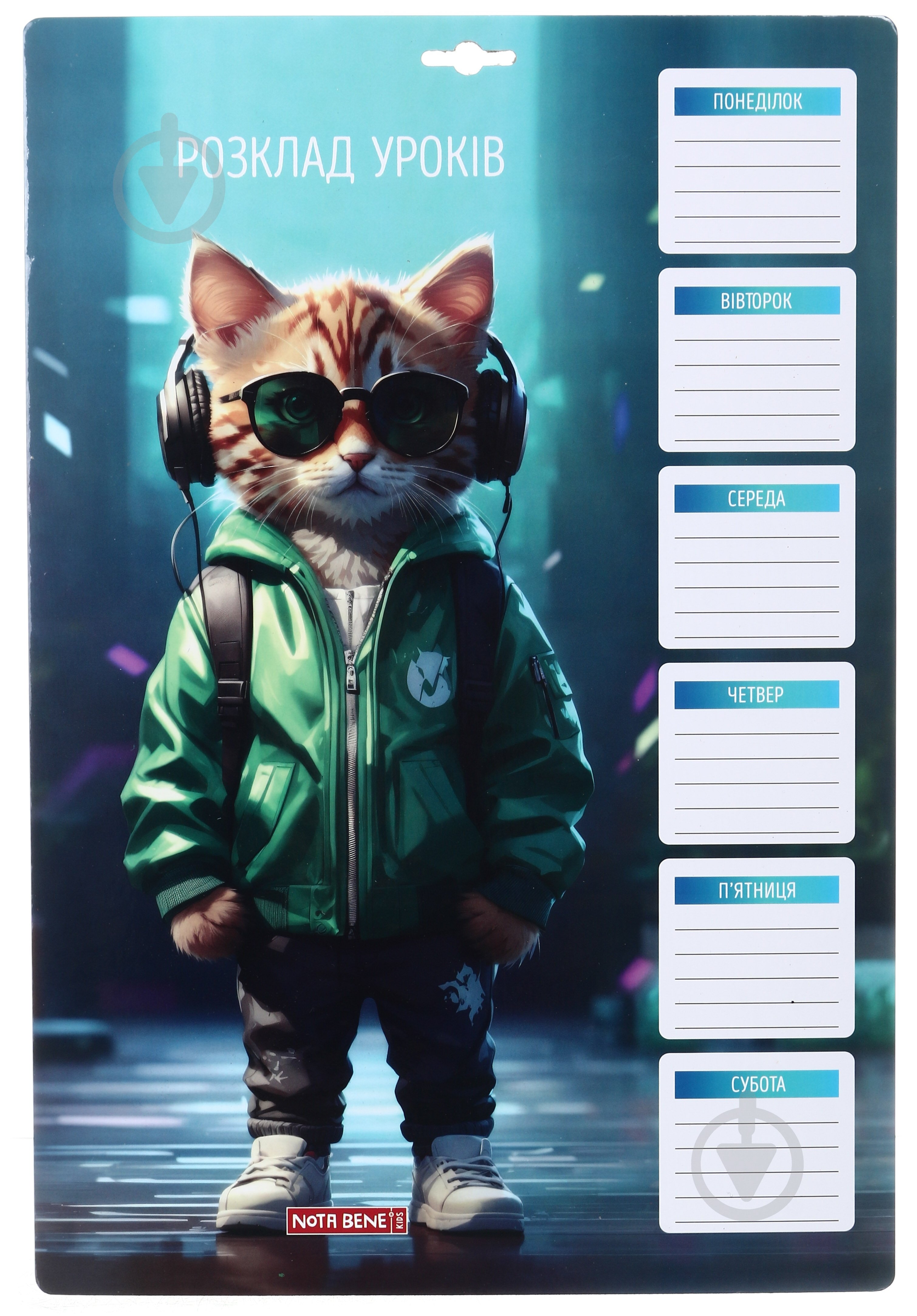 Дошка для нотаток РОЗКЛАД УРОКІВ Cats_2 картонна сухостираєма А3 iTEM - фото 2