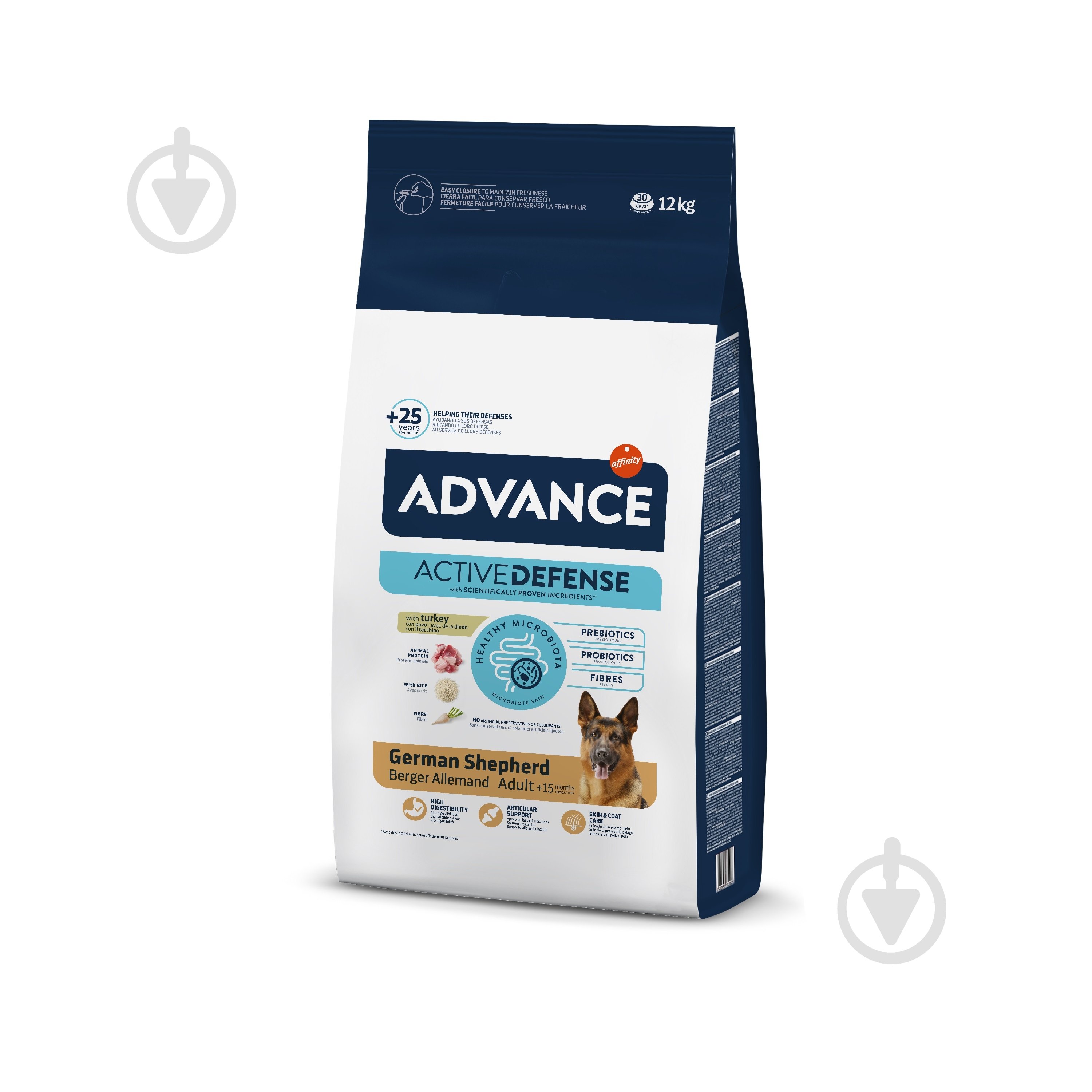 Корм для крупных пород Advance German Shepherd 12 кг (индейка, рис) 12 кг - фото 1