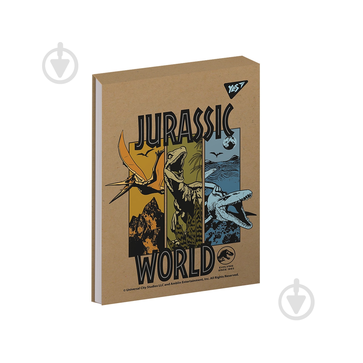 Блокнот YES 80 лист. клетка Jurassic World крафт - фото 1