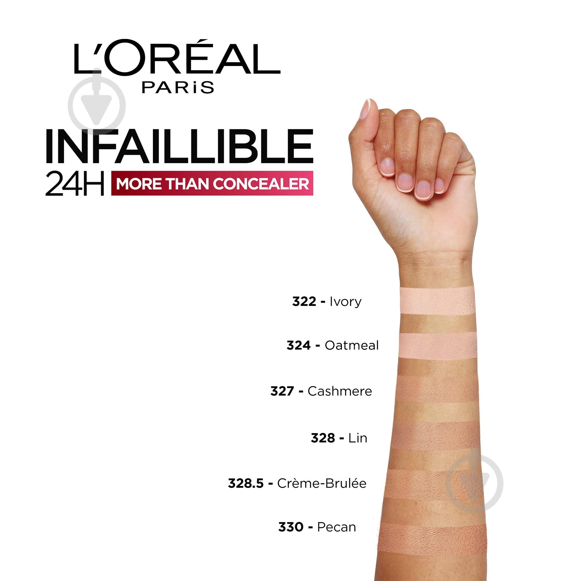 Консилер L'Oreal Paris Infaillible More than concealer 322 Слонова кістка 11 мл - фото 3