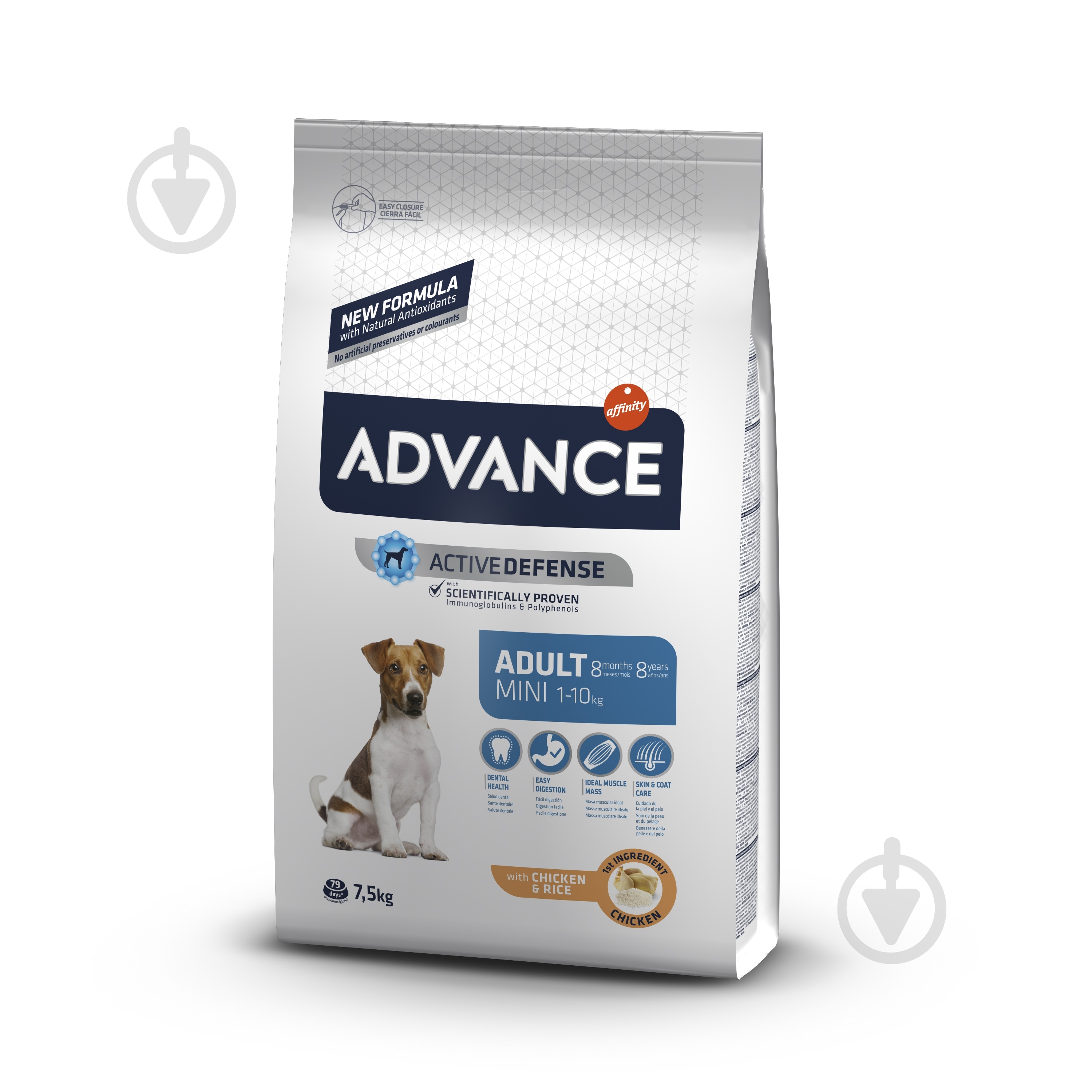 Корм для малых пород Advance Mini Adult 7,5 кг (курица, рис) 7,5 кг - фото 1 Корм для малых пород Advance Mini Adult 7,5 кг (курица, рис) 7,5 кг - фото 1