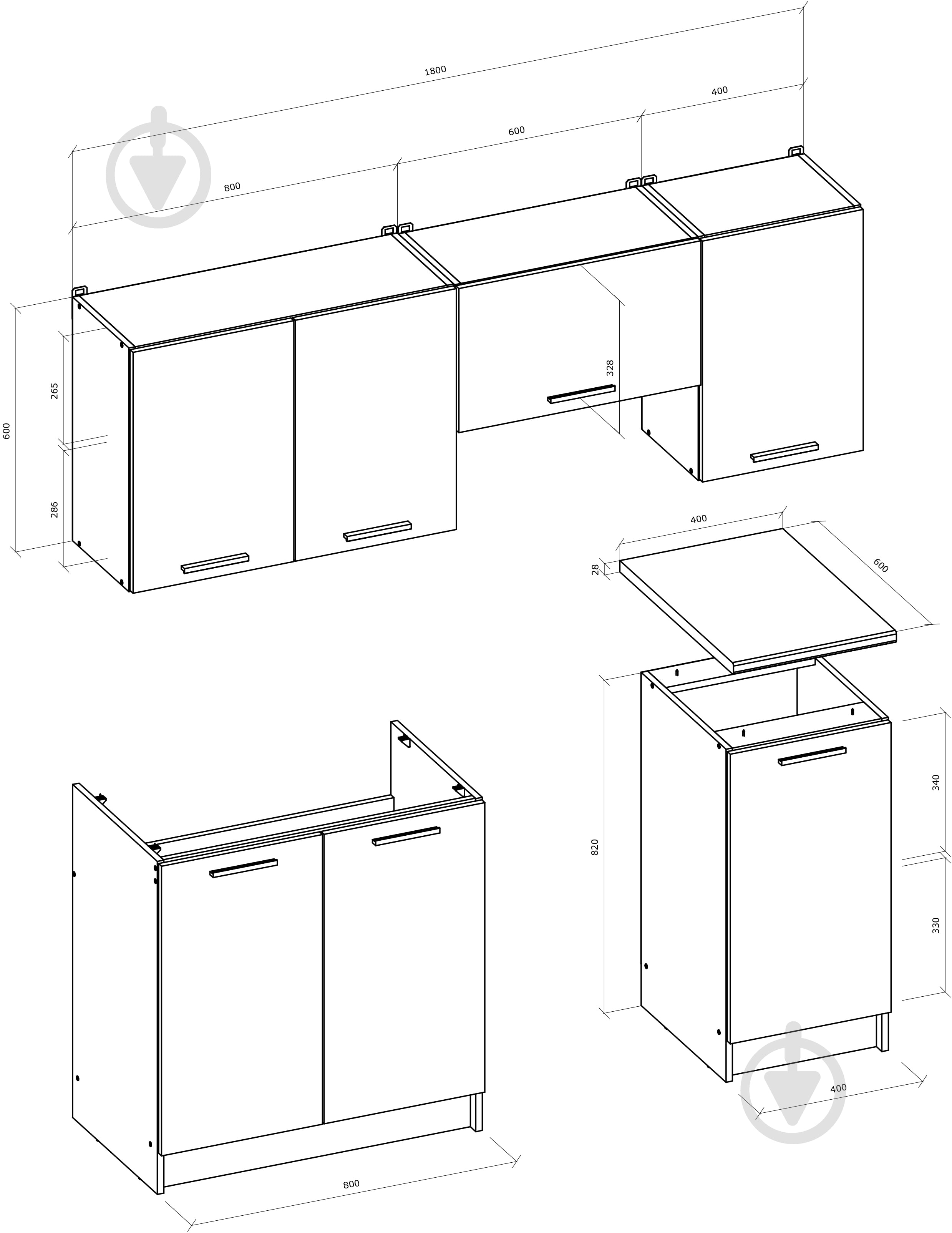 Кухня Грейд Майя ДСП 1,8м графіт сірий/дуб артізан - фото 3