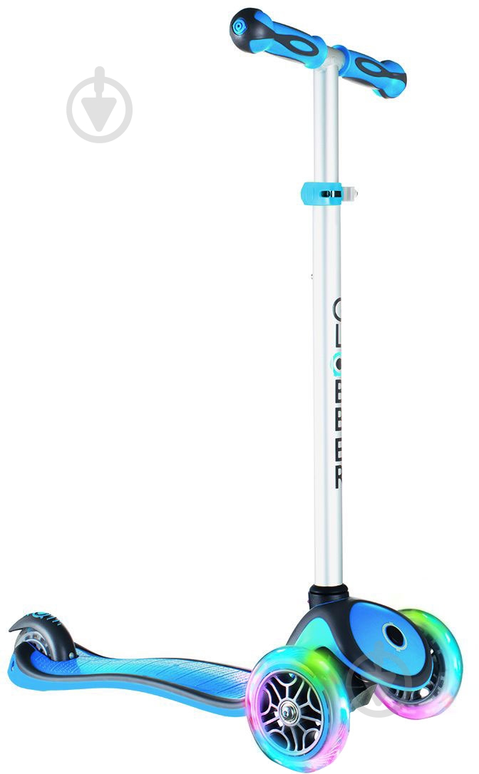 Самокат Globber Primo Plus Lights із підсвіткою блакитний 442-100-2 - фото 1 Самокат Globber Primo Plus Lights із підсвіткою блакитний 442-100-2 - фото 1