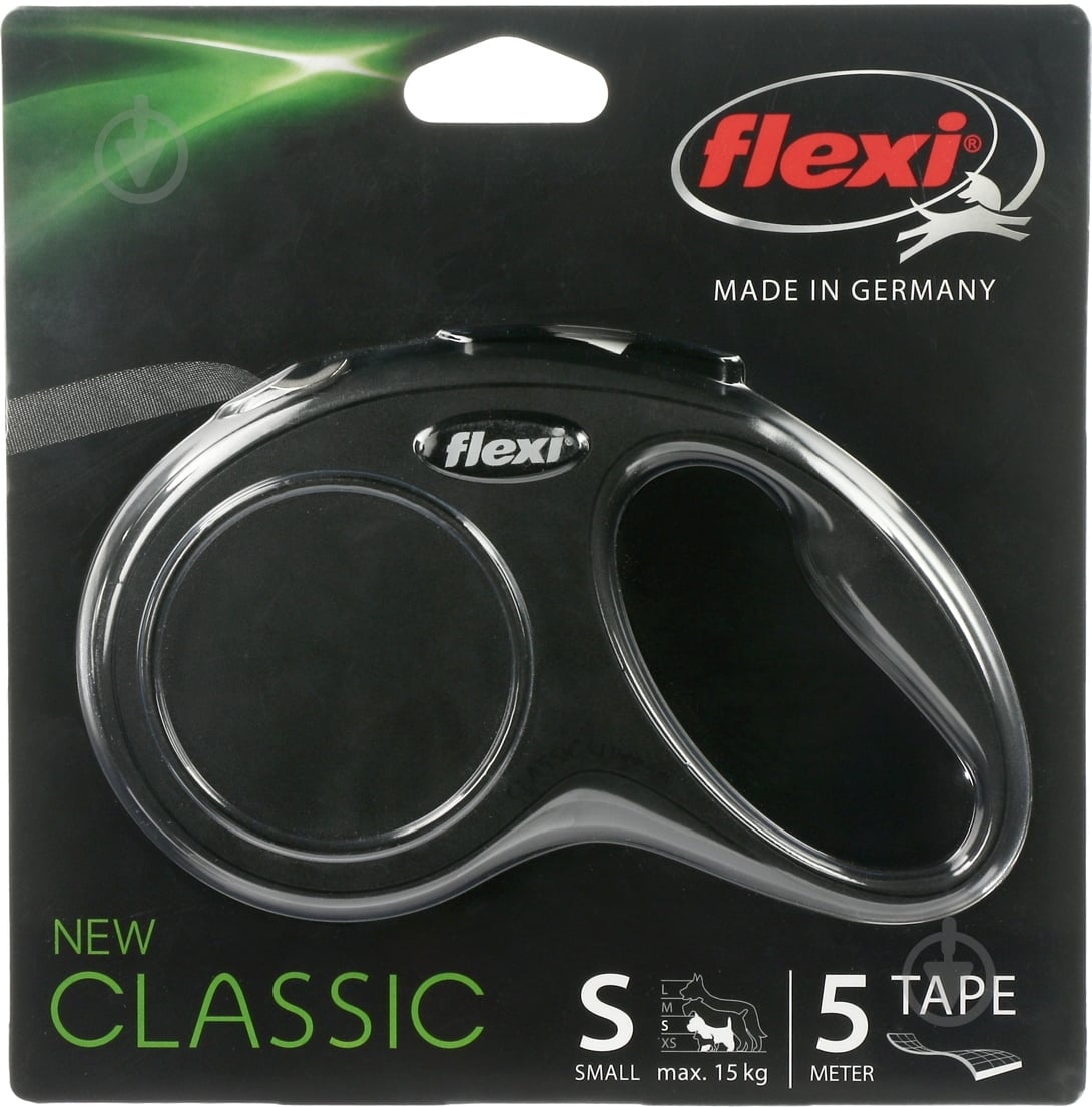 Поводок-рулетка Flexi Classic S черный до 15 кг 5 м - фото 2