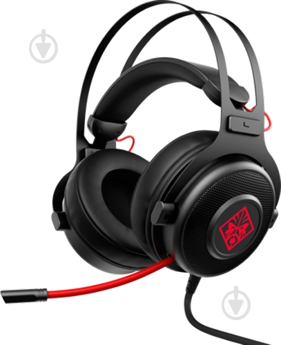 Гарнитура HP Omen Gaming Headset 800 (1KF76AA) black/red - фото 1 Гарнитура HP Omen Gaming Headset 800 (1KF76AA) black/red - фото 1