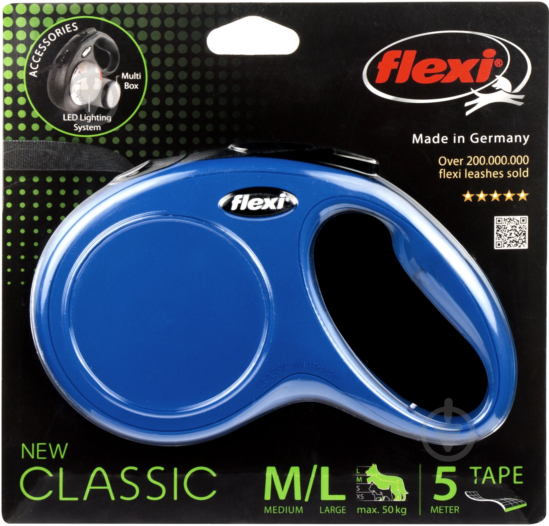 Поводок-рулетка Flexi Classic M-L синий до 35 кг 5 м - фото 2