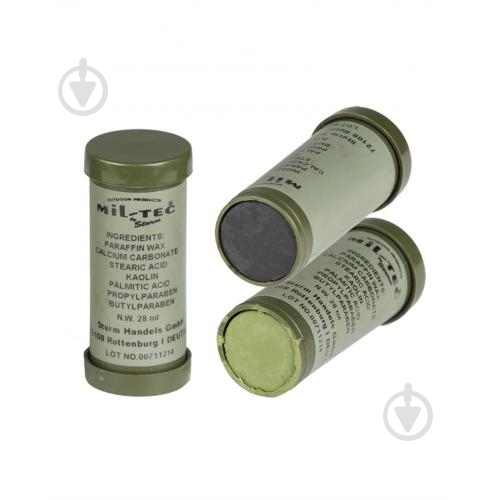 Mil-Tec ГРИМ-ОЛІВЕЦЬ ДЛЯ ОБЛИЧЧЯ (ОЛИВА-ЧОРНИЙ) [1266], 28 ML - фото 1