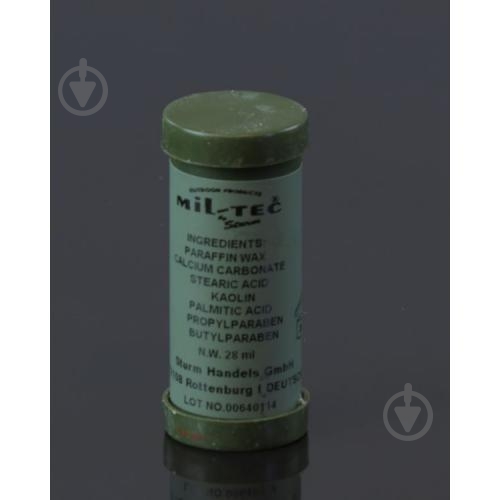 Mil-Tec ГРИМ-ОЛІВЕЦЬ ДЛЯ ОБЛИЧЧЯ (ОЛИВА-ЧОРНИЙ) [1266], 28 ML - фото 2