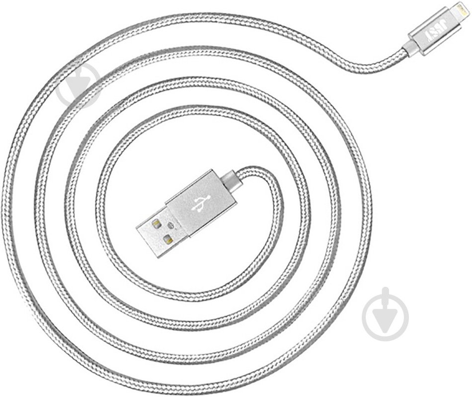Кабель JUST Lightning – USB 1,2 м серебряный (LGTNG-CPR12-SLVR) - фото 1 Кабель JUST Lightning – USB 1,2 м серебряный (LGTNG-CPR12-SLVR) - фото 1