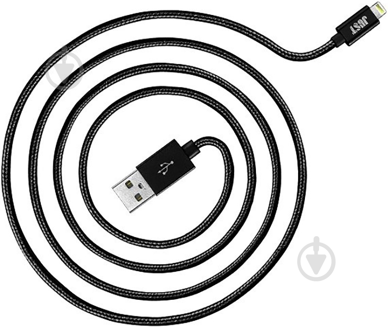 Кабель JUST Lightning – USB 2 м чорний (LGTNG-CPR20-BLCK) - фото 1