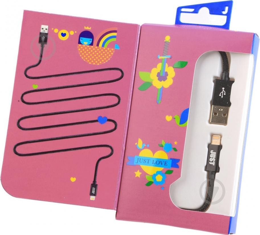 Кабель JUST Lightning – USB 2 м чорний (LGTNG-CPR20-BLCK) - фото 2
