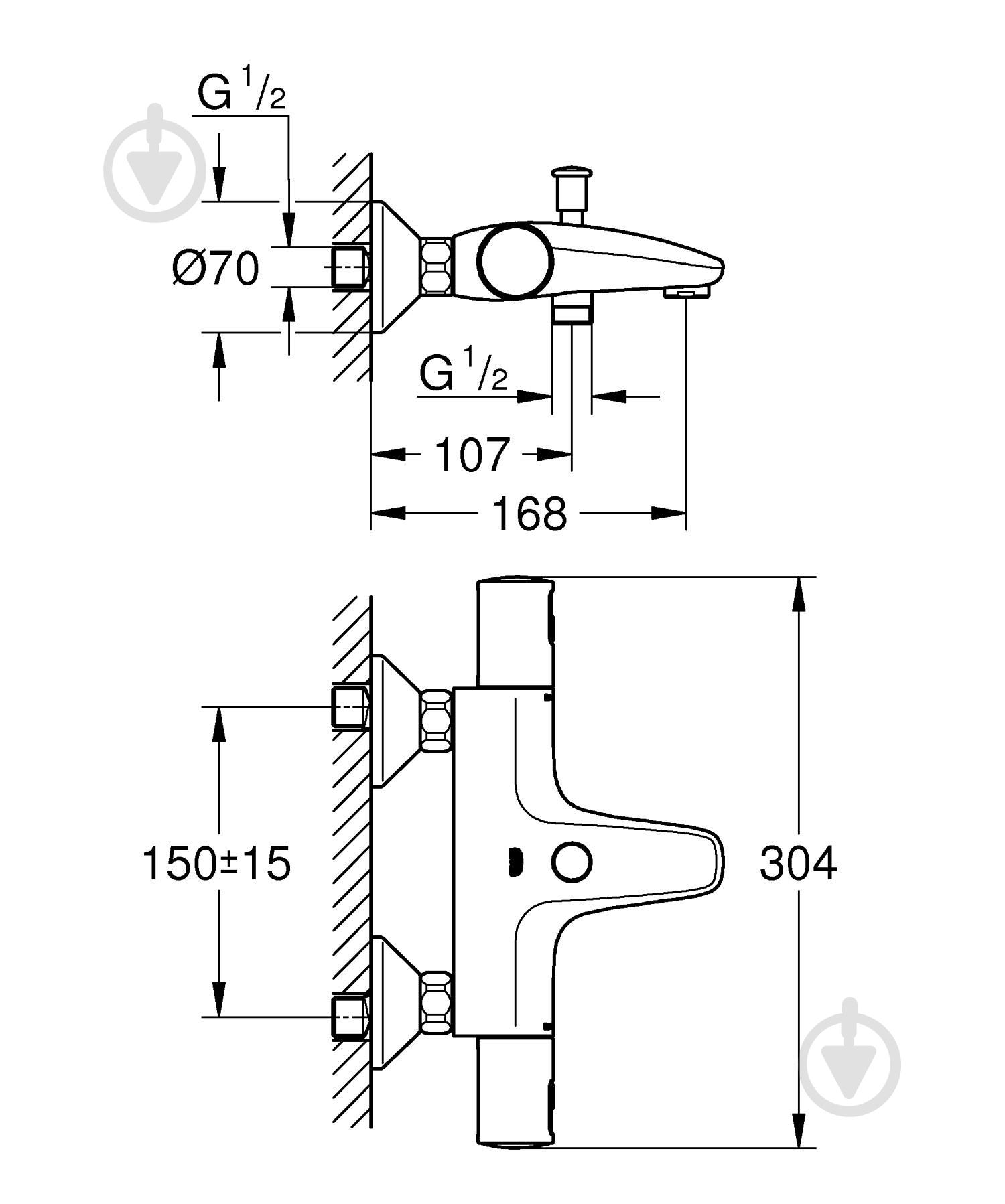 Смеситель для ванны Grohe Precision Start 34598000 - фото 4