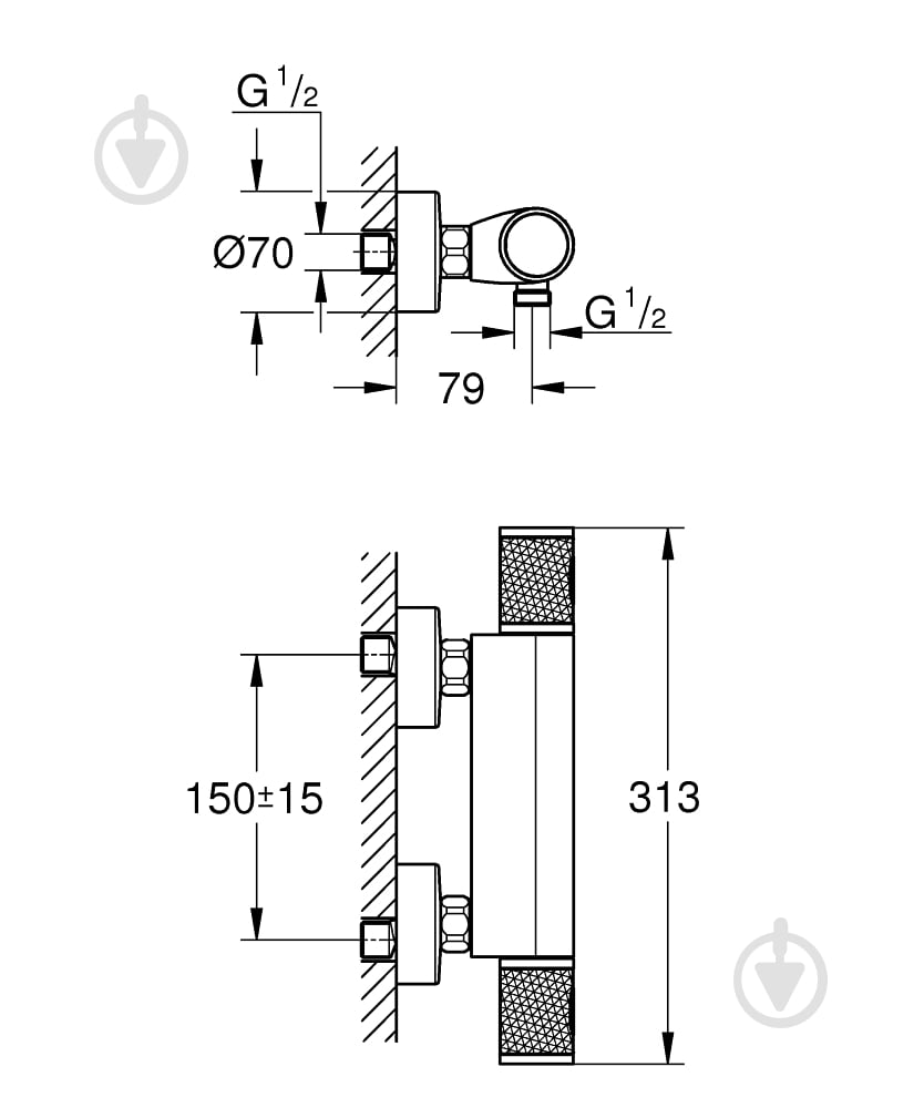 Смеситель термостатический Grohe Precision Feel 1/2″ (34790000) - фото 3
