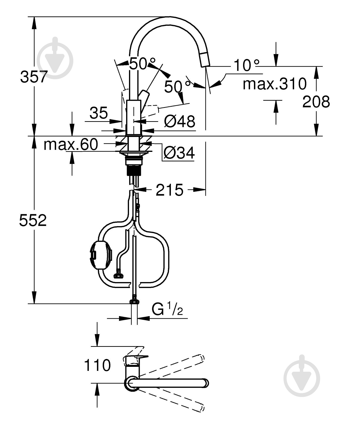 Смеситель для кухни Grohe Start Edge 30551000 - фото 13 Смеситель для кухни Grohe Start Edge 30551000 - фото 13