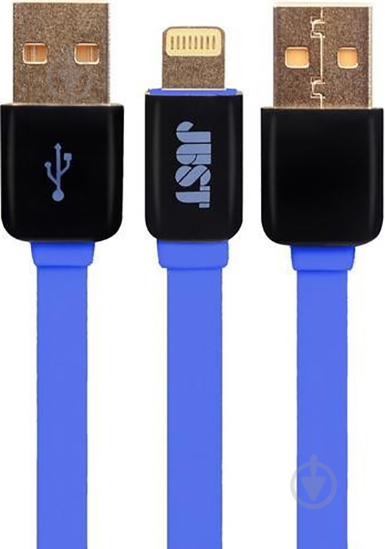 Кабель JUST Lightning – USB 1,2 м блакитний (LGTNG-RNBW-BL) - фото 1 Кабель JUST Lightning – USB 1,2 м блакитний (LGTNG-RNBW-BL) - фото 1