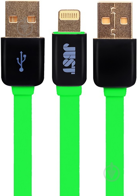 Кабель JUST Lightning – USB 1,2 м зеленый (LGTNG-RNBW-GRN) - фото 1