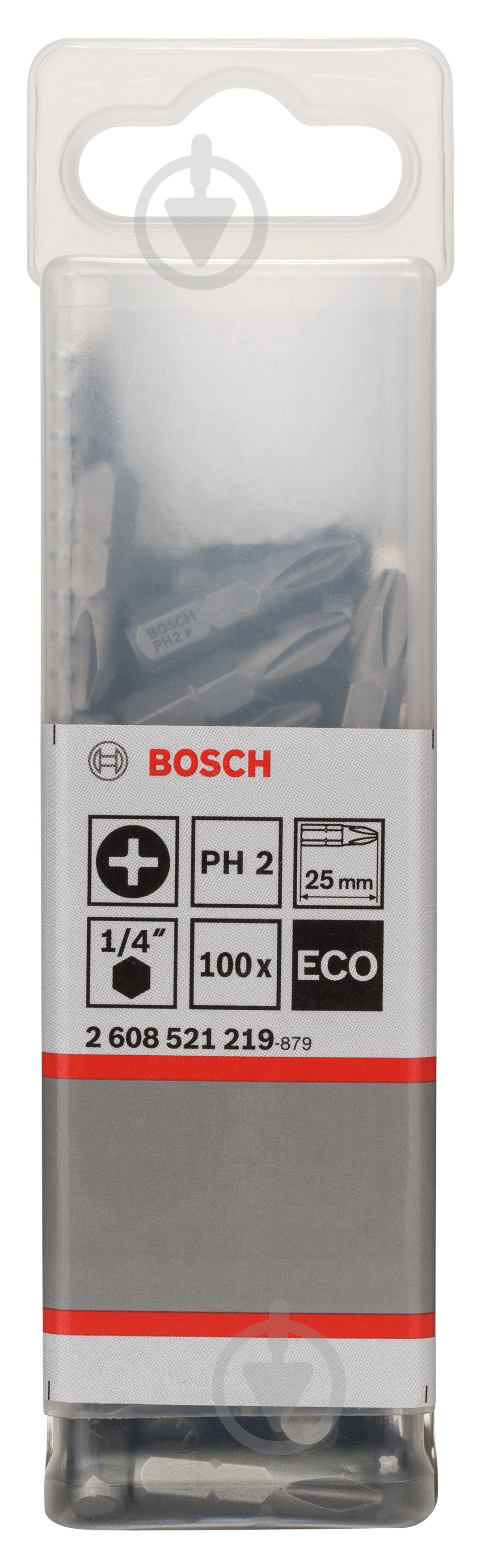 Набор бит Bosch Eco PH2 25 мм 100 шт. 2608521219 - фото 1