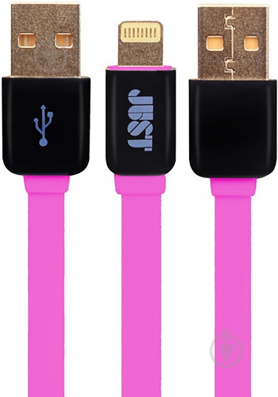 Кабель JUST Lightning – USB 1,2 м розовый (LGTNG-RNBW-PNK) - фото 1