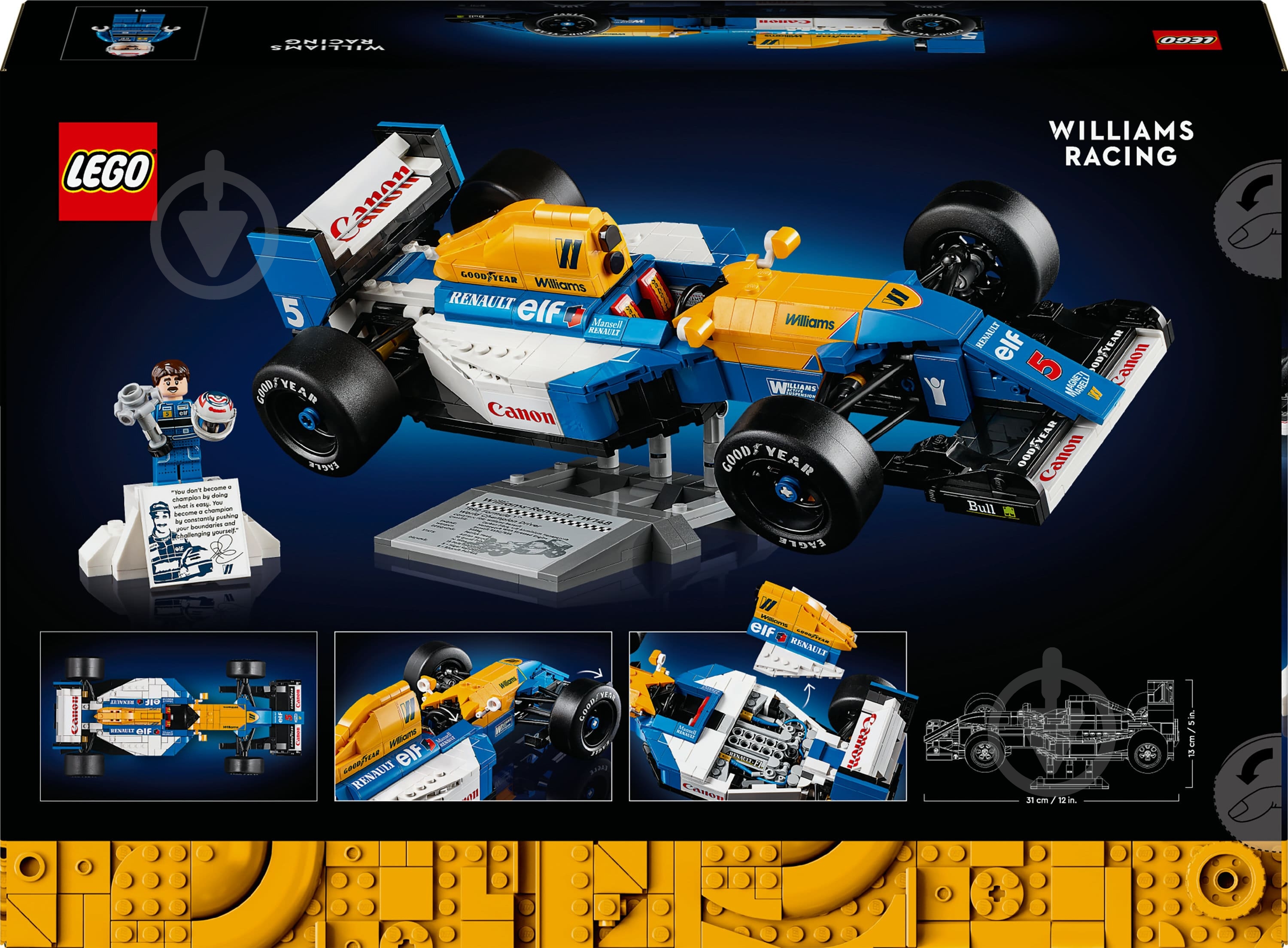 ᐉ Конструктор LEGO Icons Williams Racing FW14B и Найджел Мэнселл